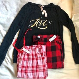 Victoria’s Secret pajamas, BONUS Old Navy bottoms